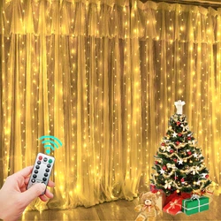 Garland Curtain for Room New Year's Wedding Christmas Lights Decorations Curtains For Home Festoon Led Light Decor Fairy Lights
