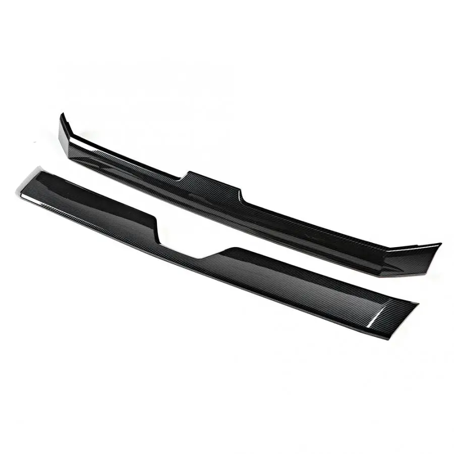2pcs Carbon Fiber Style ABS Front Middle Grille Guard Frame Accessories