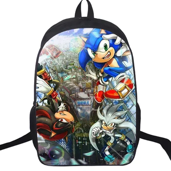 

Hot Sonic Backpack Teens Boys Girls Back to School Mochila Colorful Travel Shoulder Bag Laptop Rucksack