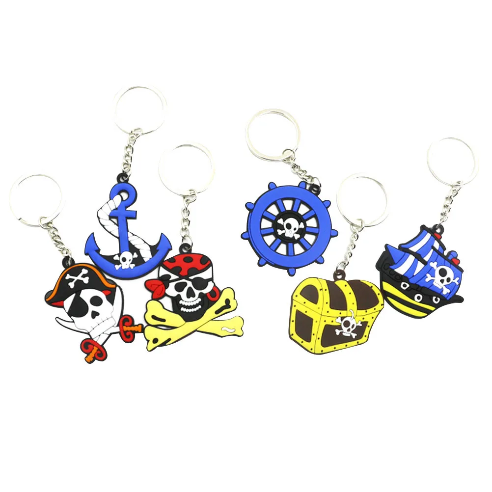 

24Pcs Skull Head Keychain Pirate Theme Charm Fashion Creative Gift Decoration Car Keyring Keychain Pendant For Purse Bag