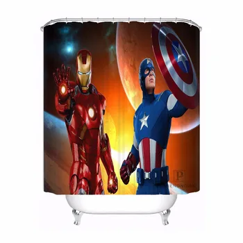 

Custom anime(8) Iron Man Shower Bath Curtain Mildewproof Waterproof Polyester Various Sizes#0421-21-07
