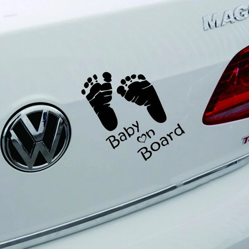 

Baby On Board Foot Plate Small Ankle Car Rear Warning Car Reflective Creative Sticker 14X10CM