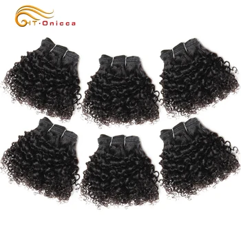 Double Drawn Brazilian Hair 8 Inch Bohemian Curl 100% Human Hair Bundles 6Pcs/Lot Remy Funmi Hair Can Make A Wig For Black Women 3