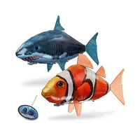 Toy Remote Control Air Swimmers Flying Shark And Clownfish Through The Room for Kids Children DIY Plastic Inflatable Balloon Toy 2