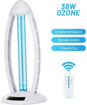 

38W 110V/60Hz Ultraviolet Ozone Light Professional UV Sterilizer Light with Remote Control 3-Gear Timing for Household Office