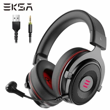 EKSA Gaming Headset with Microphone E900 Pro 7.1 Surround Headset Gamer USB/3.5mm Wired Headphones For PC PS4 Xbox one Earphones