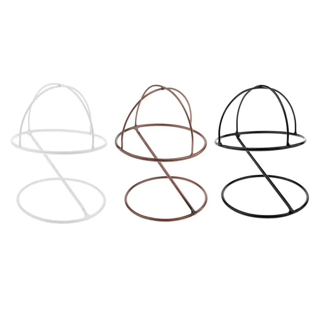 Wigs Hat Display Holder Baseball Sports Cap Storage Organizer Stand Rack (16.3x22.5 cm, Metal)