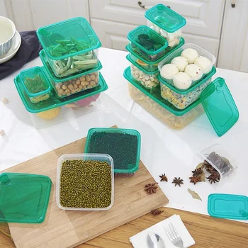 

17 Pcs/Set Refrigerator Fresh-keeping Box Kitchen Storage Containers PP Food Grade Lunch Sealed Storage Jar Cereal Dispenser