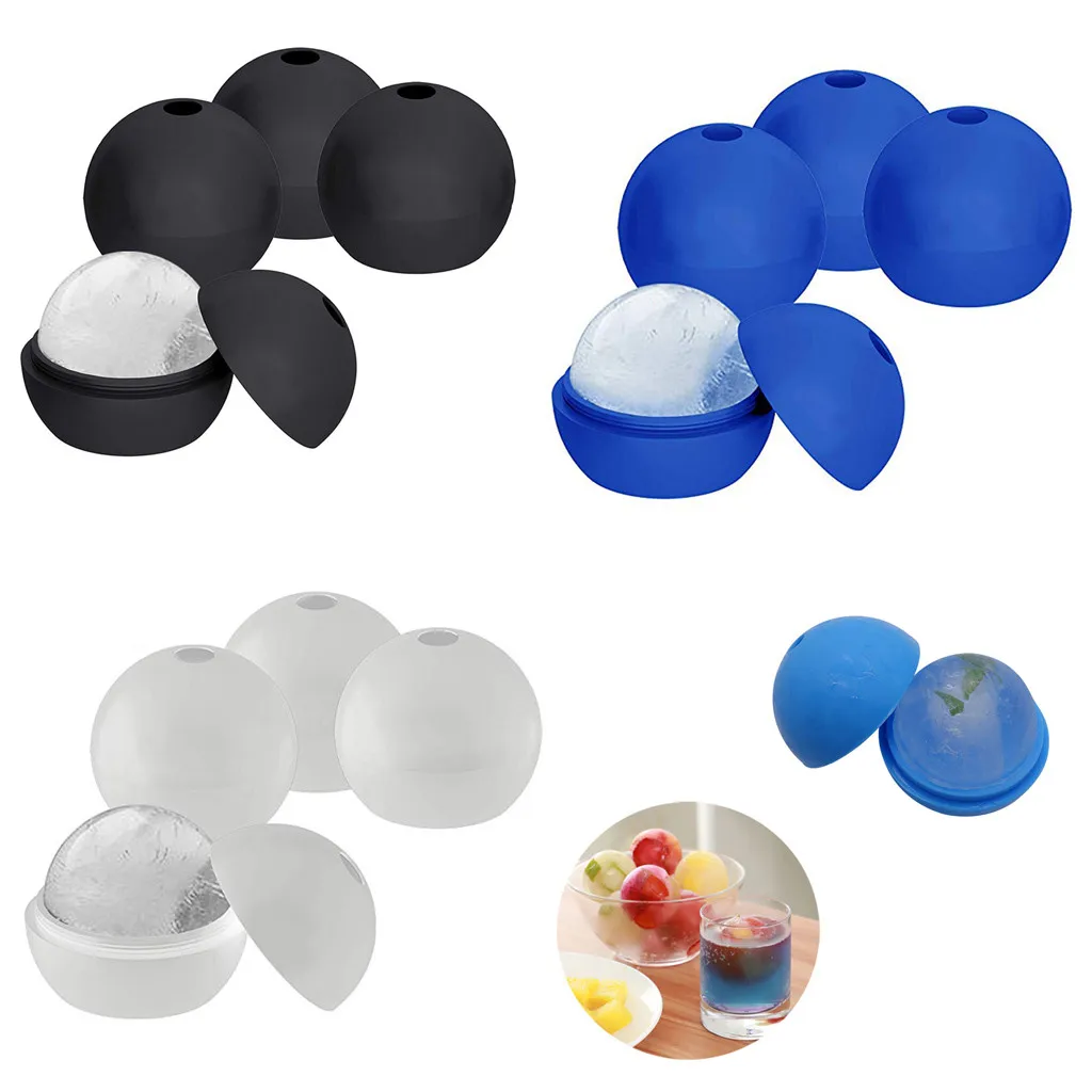 4pcs Creative 6cm Silicone 2019 Round Hockey Whiskey Ice Cube Ball Maker Mold Sphere Mould Party Bar Tray Kitchen Gadgets | Дом и сад