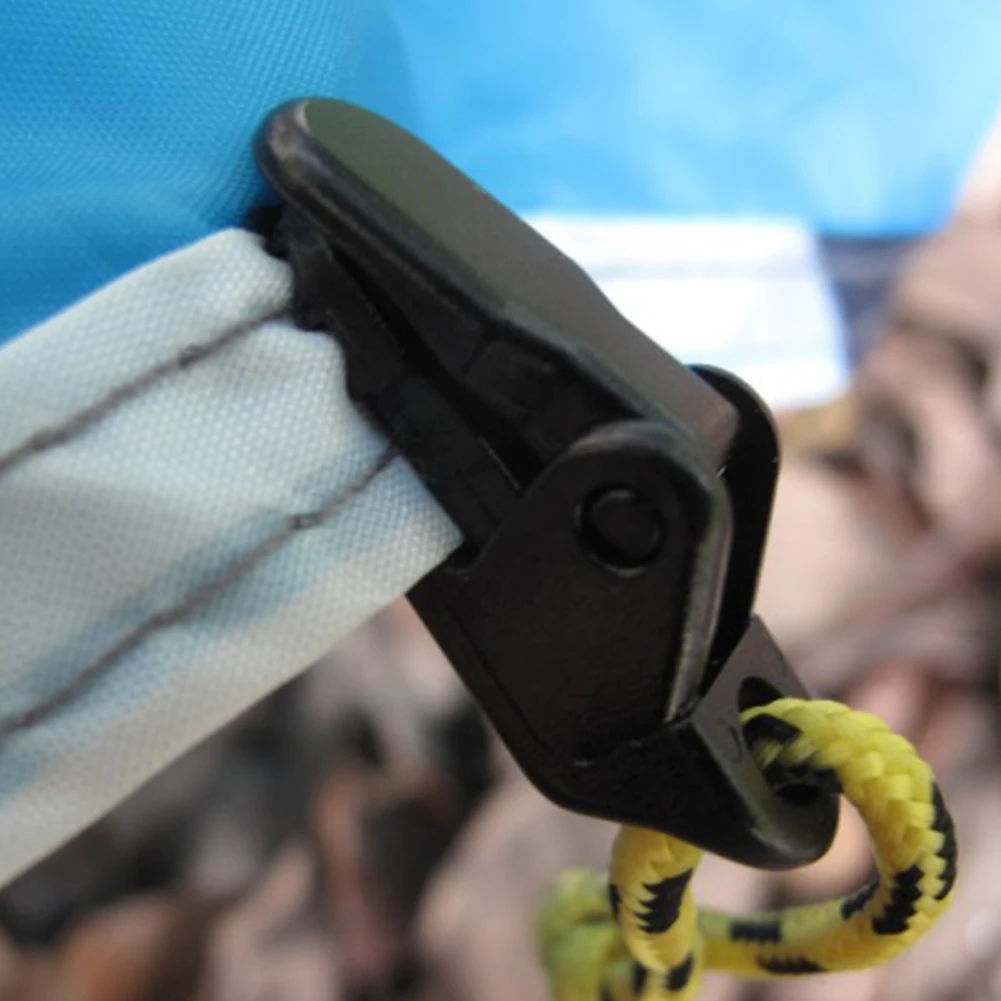 

Black/ Transparent Windproof Clip Awning Clamp Tarp Clips Snap Hanger Tent Camping Tent Clips