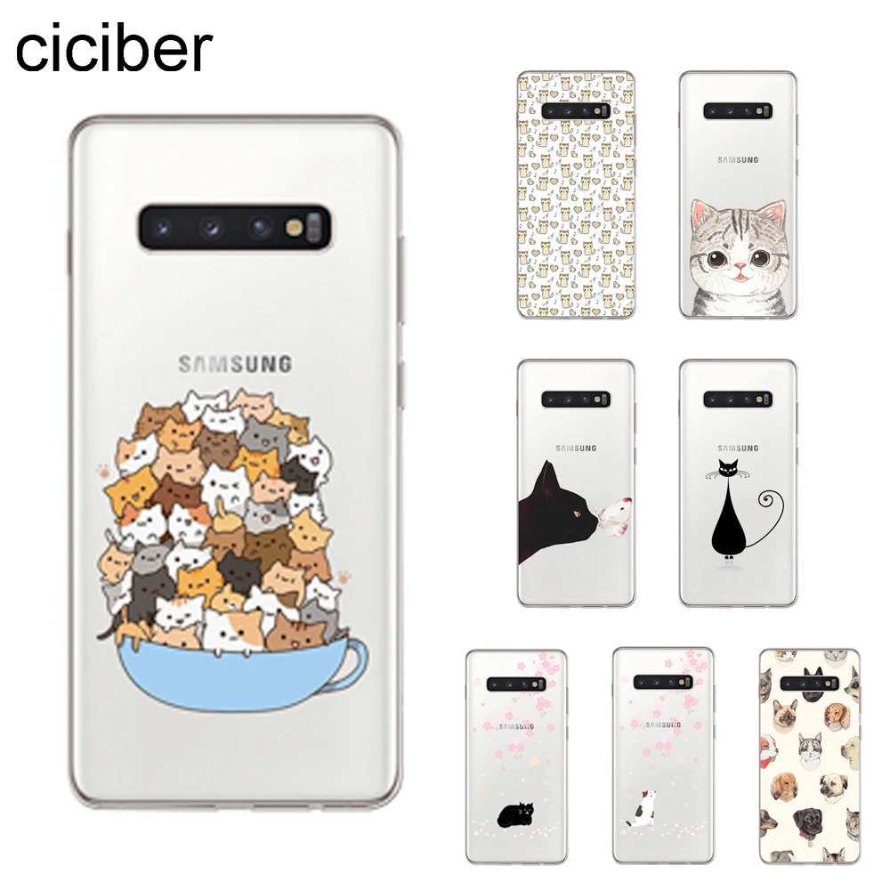 Чехол для телефона ciciber с изображением животных кошек и собак Samsung Galaxy S9 S8 S7 S6 S5 S10 +
