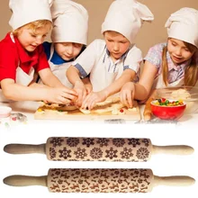 Рождественский олень; Снежинка тиснение Скалка деревянный выгравированный ролик печенье, фондан, пирог тесто выпечки инструменты