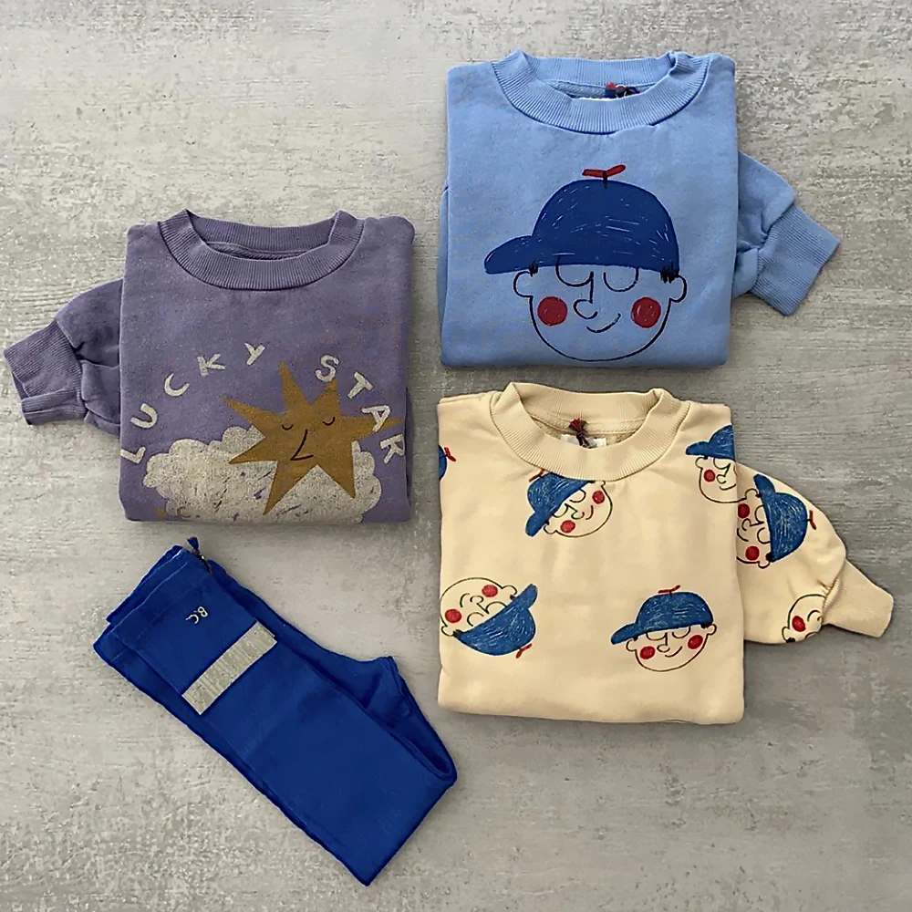 Ins New 2023 Kids Clothes Baby Boys Cartoon Sweaters Winter Clothes for Girls Kids Sweatshirts Long Sleeve O-neck Cute Sweater