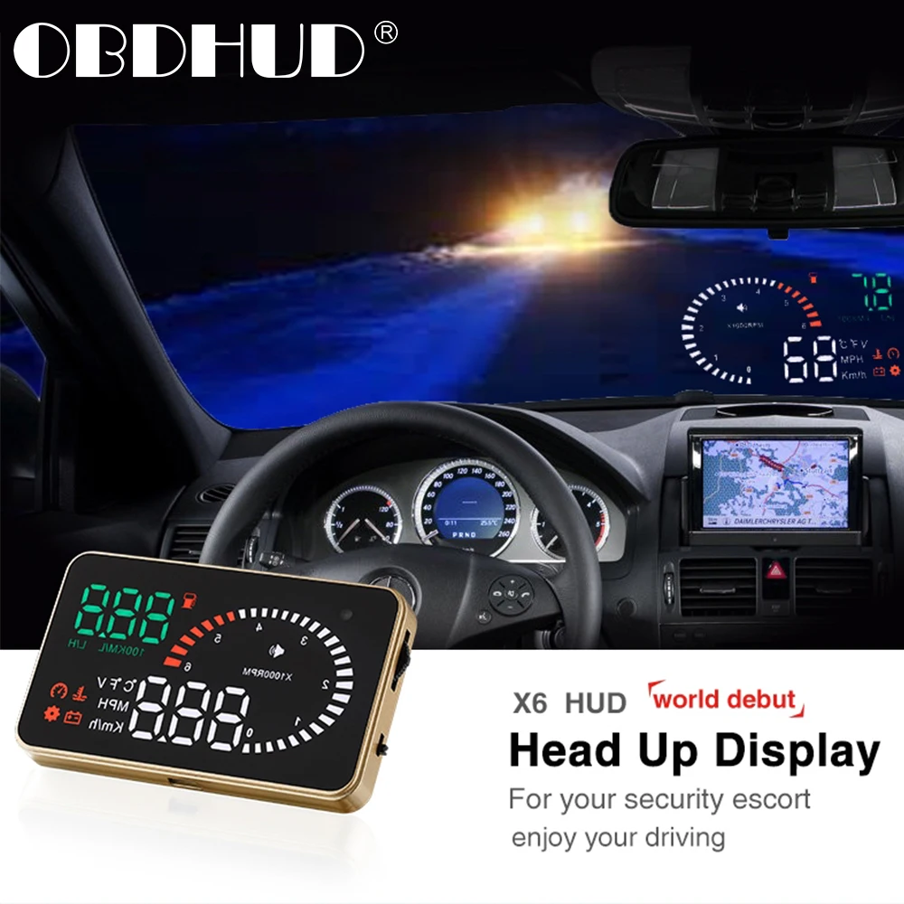 Автомобильный проектор X6 OBD2 II дисплей на лобовом стекле 3 дюйма | Автомобили и