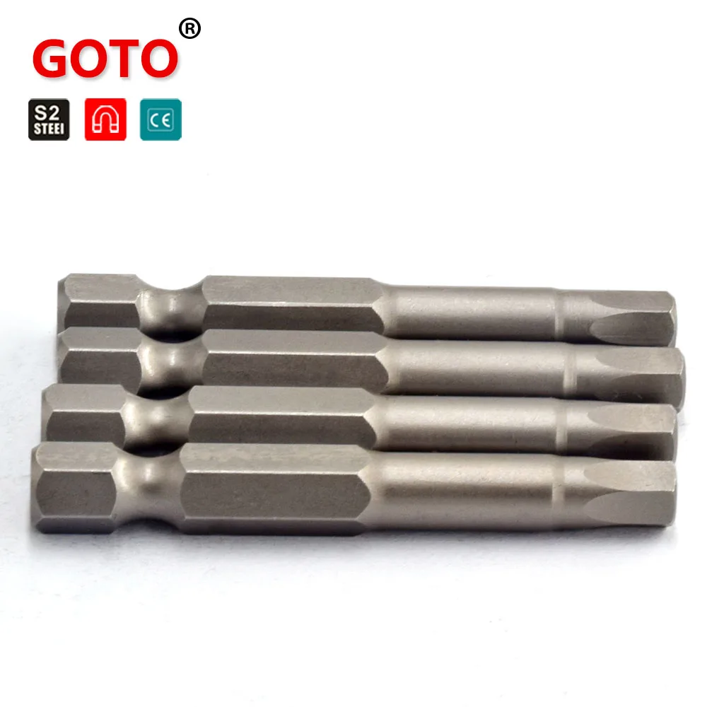 GOTO 10 шт./компл. 1/4 дюйма Магнитный шестигранной отвертка Биты для машиностроения