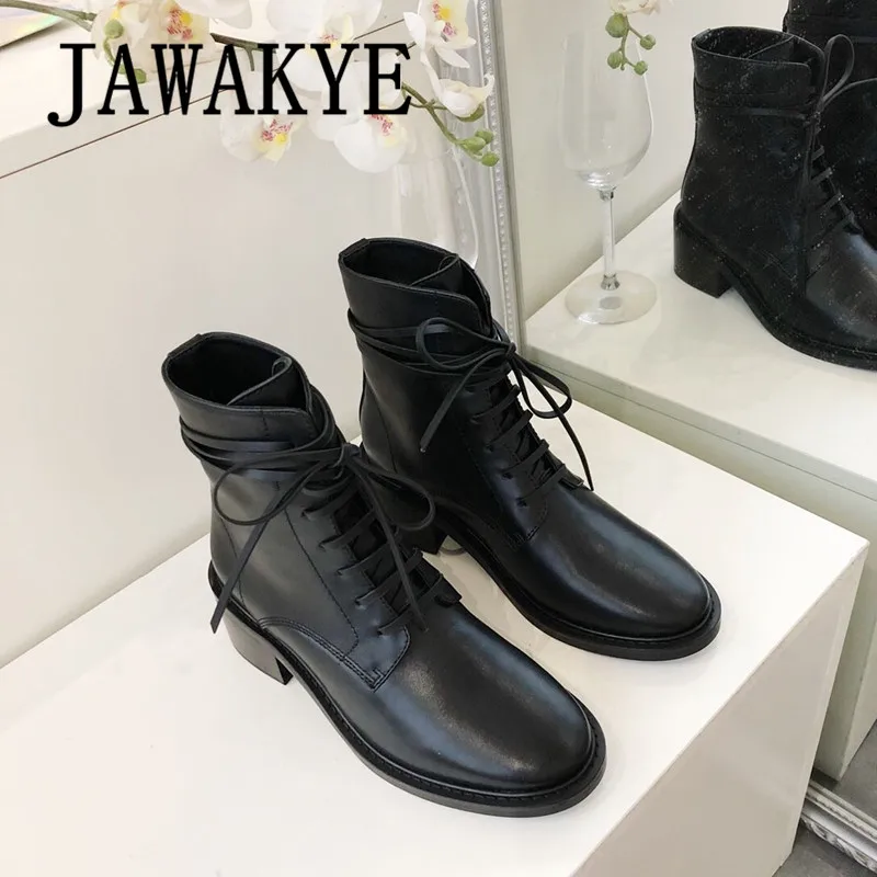 JAWAKYE/уличная мода; Ботинки Челси в стиле знаменитостей; Черные Ботинки martin из натуральной кожи; облегающие ботильоны; botas de mujer