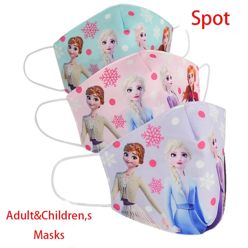 

2020 Anna Adult Face Mask Dustproof Breathable Anti-fog Haze Mask Children Sun-resistant Cartoon Print Face Mask Non-medical