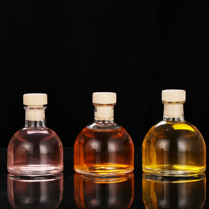 Small glass wine bottle transparent sealed bottle with lid household good-looking storage bottle storage tank 100ML/150ML/200ML 2