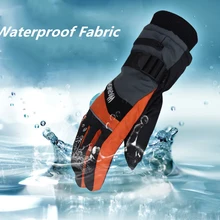 Водонепроницаемые зимние перчатки с подогревом на литиевой батарее, 4 теплых часа+ уличные перчатки для катания на лыжах, рыбалки, пальцев, утепленные хлопковые перчатки