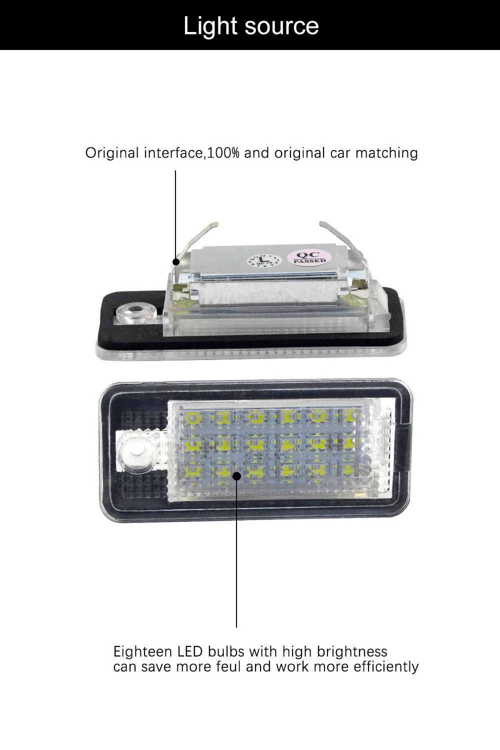 2x Автомобильный светодиодный фонарь для номерного знака 2835 24SMD, стробоскоп для автомобиля, специальная Лицензионная лампа для Audi A3 S3 A4 S4 S5 Q7 A8 S8 5W 12V