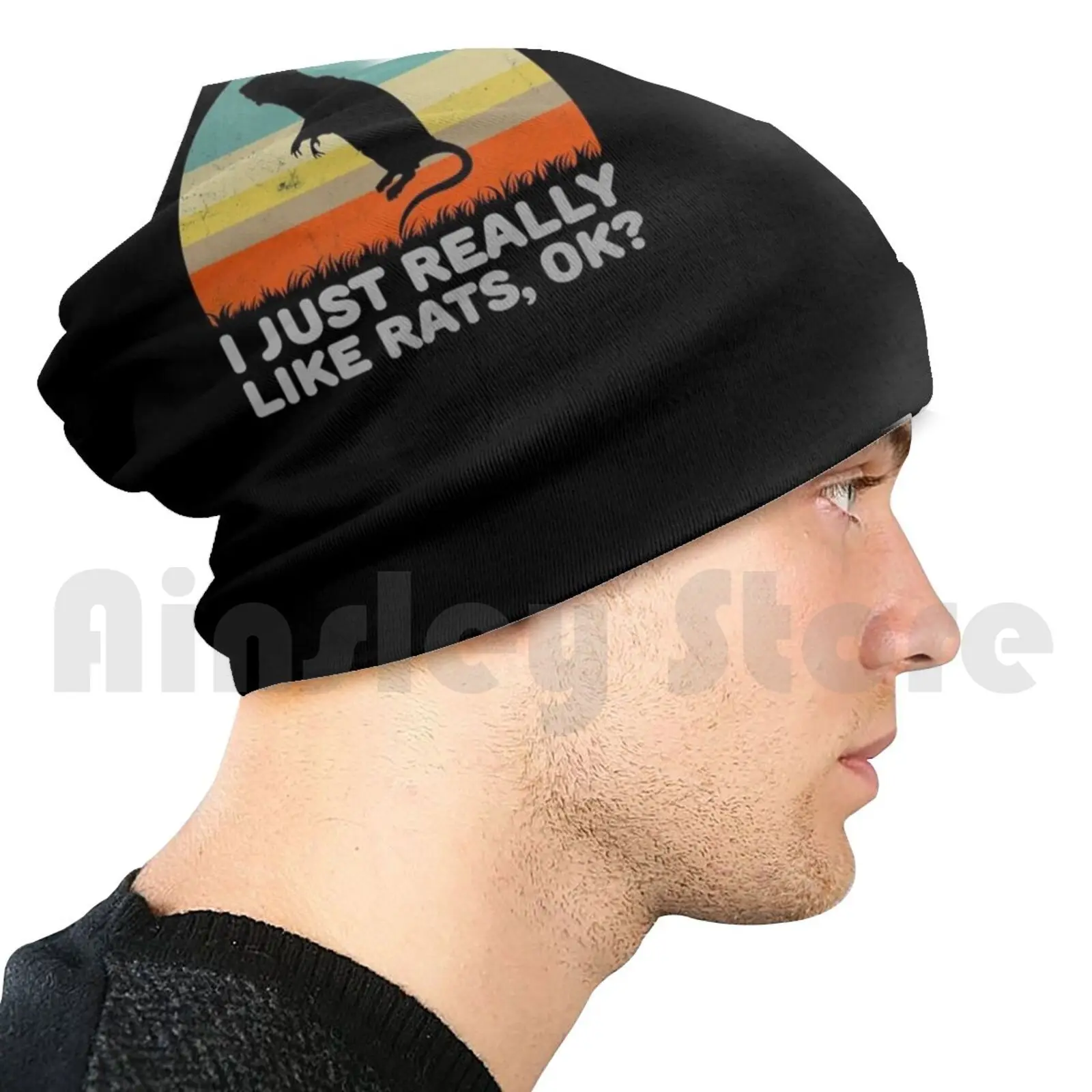 

Funny I Just Really Like Rats Ok For Rat Owner Or Lover Design Beanies Pullover Cap Comfortable Rat Year Of The Rat