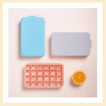 

24 Cavity Ice Tray Box With Lid Cover Drink Jelly Freezer Mold Mould Maker Practical durable safety Convenience health