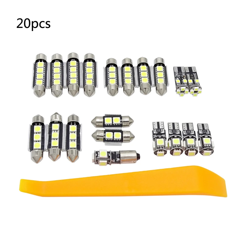 

20 Pcs Fit for VW Volkswagen PASSAT B5 1997-2000 White Car LED Lamp Interior LED Light Reading Lamp Kit With Tool