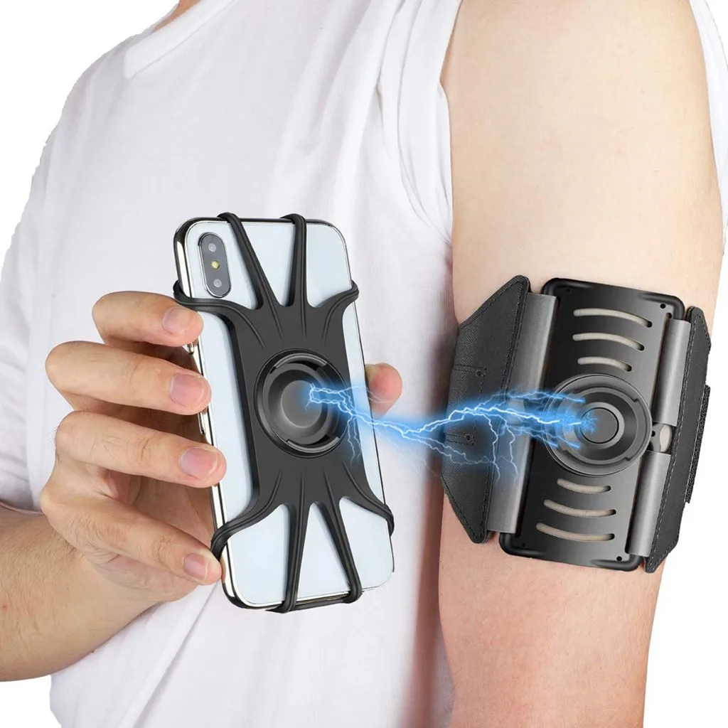 

Phone Mount Holder for sports Detachable Running Armband Cell Phone Holder 360°Rotatable Fit 4-6.5 Inch Phone#y4