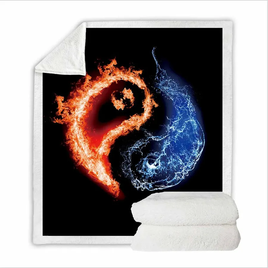 HELENGILI Yin Yang одеяло на искусственном меху девчачье цветочное покрывало бархатное плюшевое мягкое удобное домашнее кемпинговое покрывало