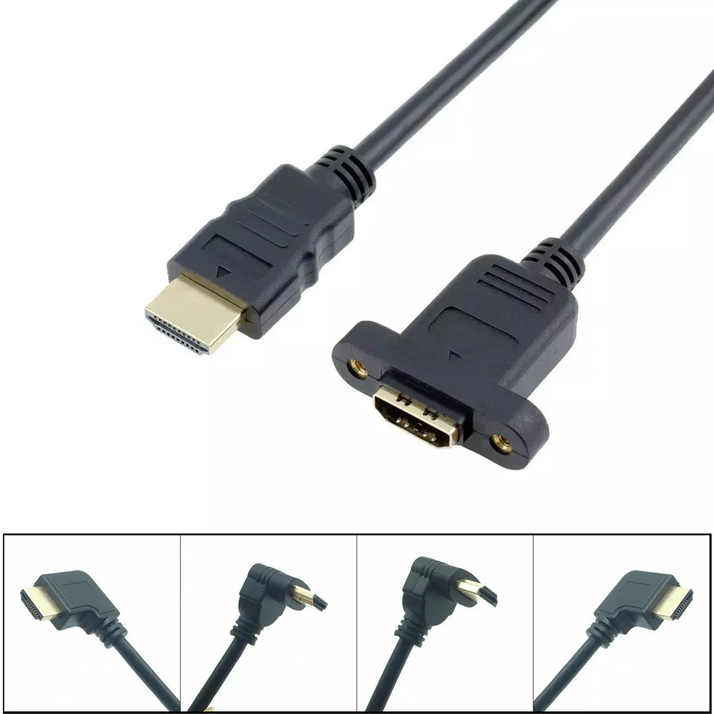 HDTV Cable Male to Female Extend Extension 90 Degree Right Angled HDMI-compatible with Screw Mount 30cm 50cm | Электроника