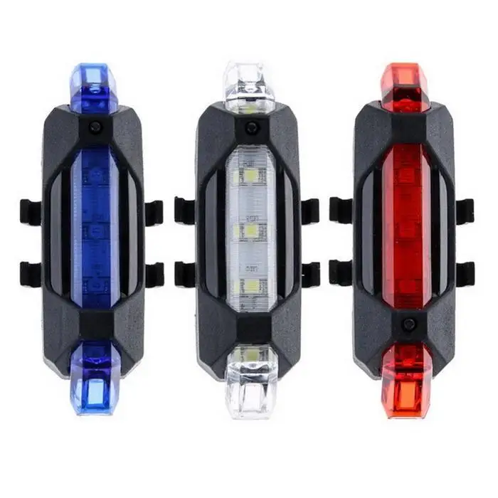 Rechargeable LED Bike Bicycle Safety Warning Rear 15 Light 4-12 Hours Lithium Battery Yes White, Red, Blue