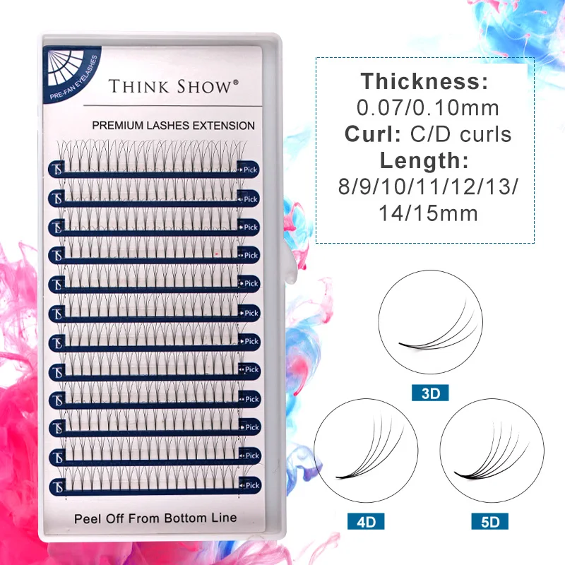 

3D/4D/5D/ Premade Volume Fans Eyelashes Heat Bonded Premade Volume Eyelashes Short Russian Volume Faux Mink Eyelashes Extension