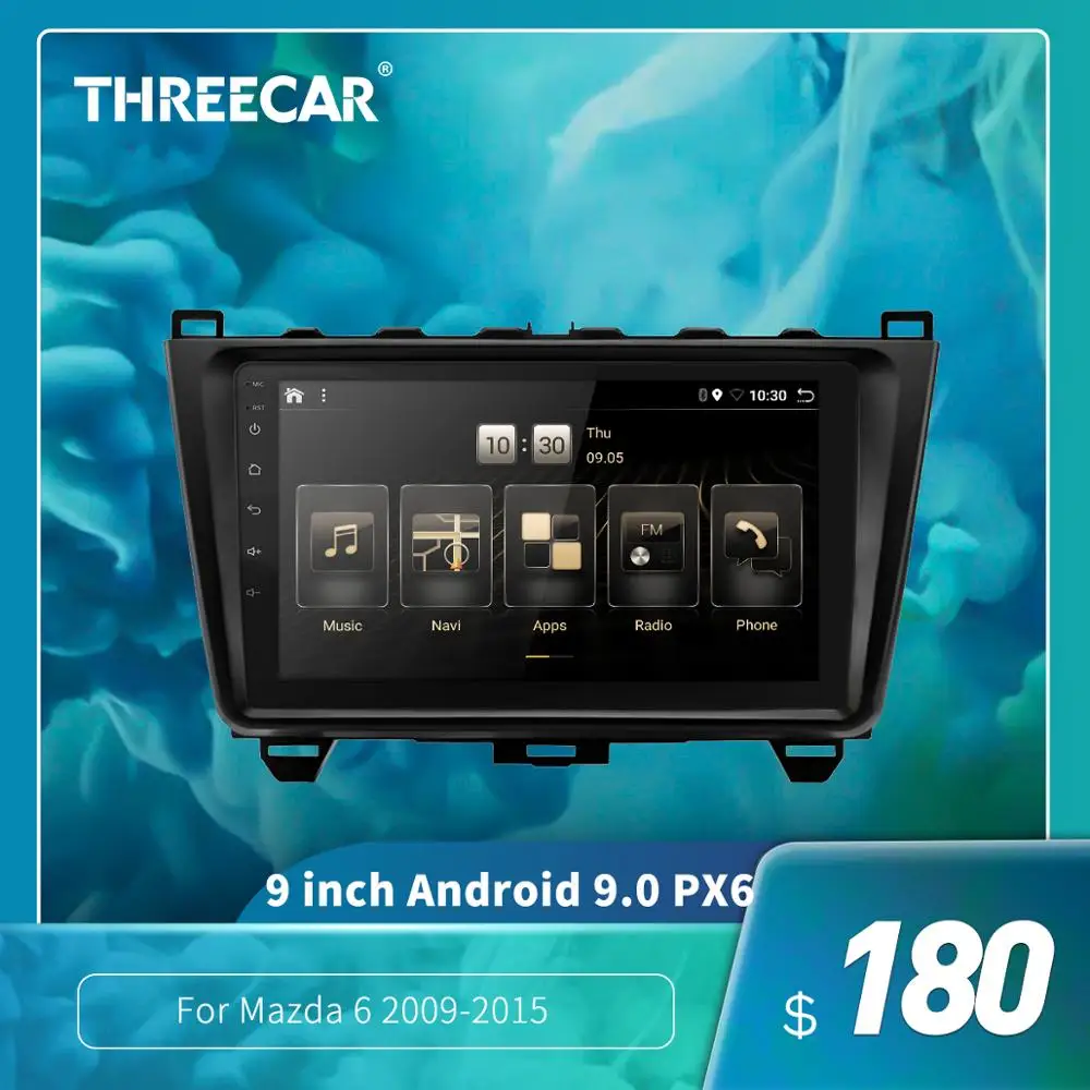 2din Android 9 0 Ouad Core PX6 стерео Автомагнитола для Mazda 6 2009 2015 GPS Navi Аудио Видео плеер Wifi BT