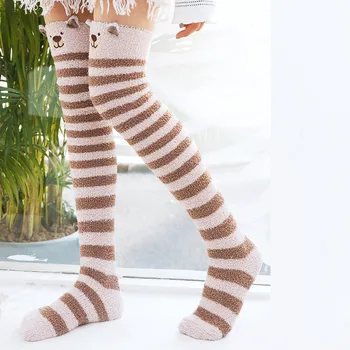 

Women's Winter high Socks Thick Heavy Warm Leisure Cute Fuzzy Floor Sock moda feminina medias muslo rajstopy damskie chaussettes