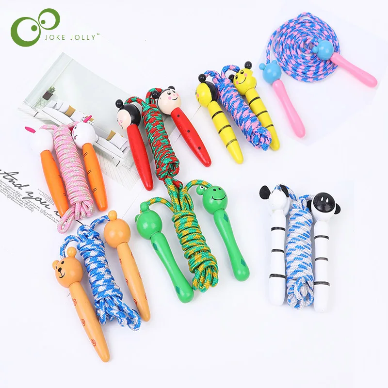 

Kids Jump Ropes Wood Handle Sport Bodybuilding Fitness Lovely Cartoon Skipping Ropes Children Outdoor sports Toys ZXH