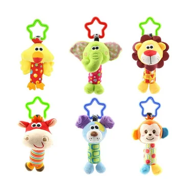 

Baby Kids Rattle Toys Cartoon Animal Plush Hand Bell Baby Stroller Crib Hanging Rattles Infant Baby Toys Gifts