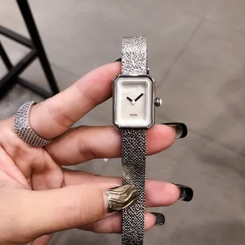 

stainless steel band boyfriend Watch Rectangle Quartz Wrist watch Clock Women Boy Friend Watches real boyfriend accessories