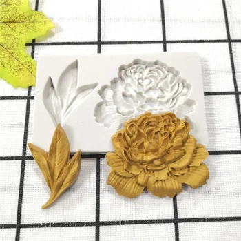 

New Sugarcraft Flower Silicone Mold Biscuit Chocolate Fudge Cake Decorating Tool DIY Baking Kitchen Supplies Peony K518
