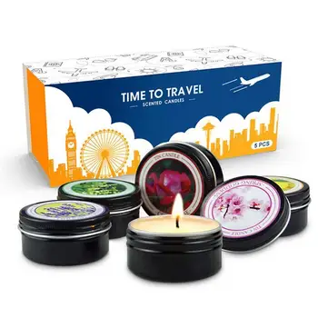 

Tin Can Fragrance Handmade Scented Candle Natural Soy Wax Wedding Birthday Beautiful Candlestick 2019 Home Decoration