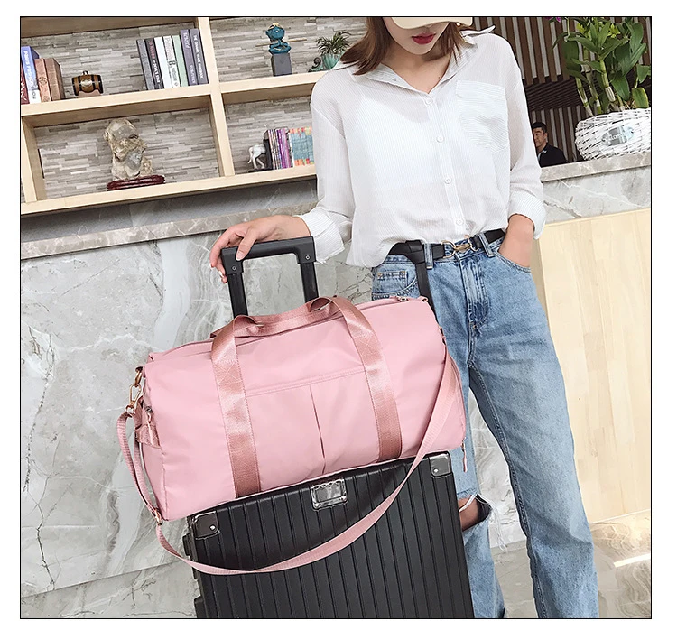 Fashion Dry Wet Separated Waterproof Outdoor Travel Handbag For Women Training Adjustable Strap Fitness Nylon Yoga Gym Bag New