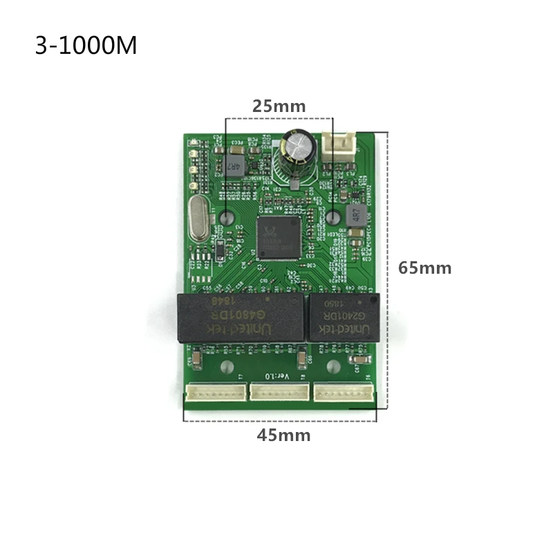 Модуль коммутатора Gigabit с 3/4 портами это плата PCBA 10/100/1000 м контактный порт модуль
