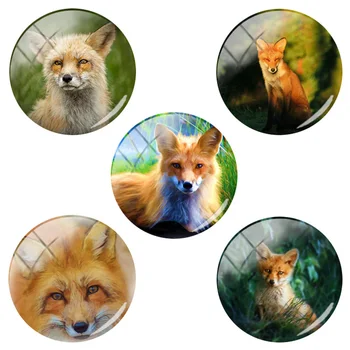 

TAFREE Natural Fox Art Picture Round Glass Beads Dome Jewelry Animal In Forest Accessories 12/15/16/18/20/25 mm Choose HL35