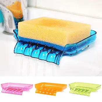 

New Suction Cup Water Drain Soap Dish Tray Sponge Holder Bathroom Kitchen Tool