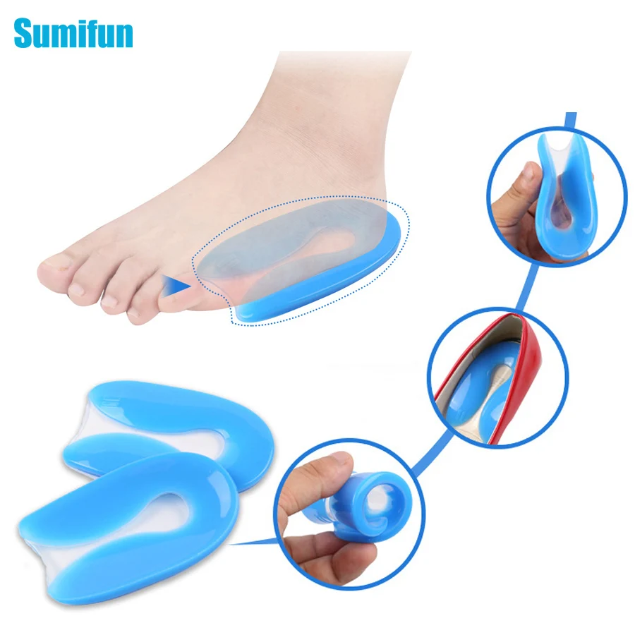 

Silicone Gel Soft Shoe Inserts U-Shape Plantar Fasciitis Heel Protector Heel Spur Cushion Pad Insole Foot pain Pedicure Massage