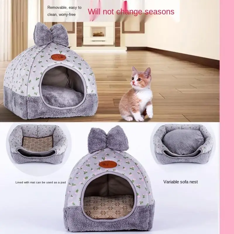 

Pet Dog Cat Bed Sofa Warming Dog House Super Soft Dog Nest Winter Kennel For Puppy Size Medium Dogs Pet House Products Lovely