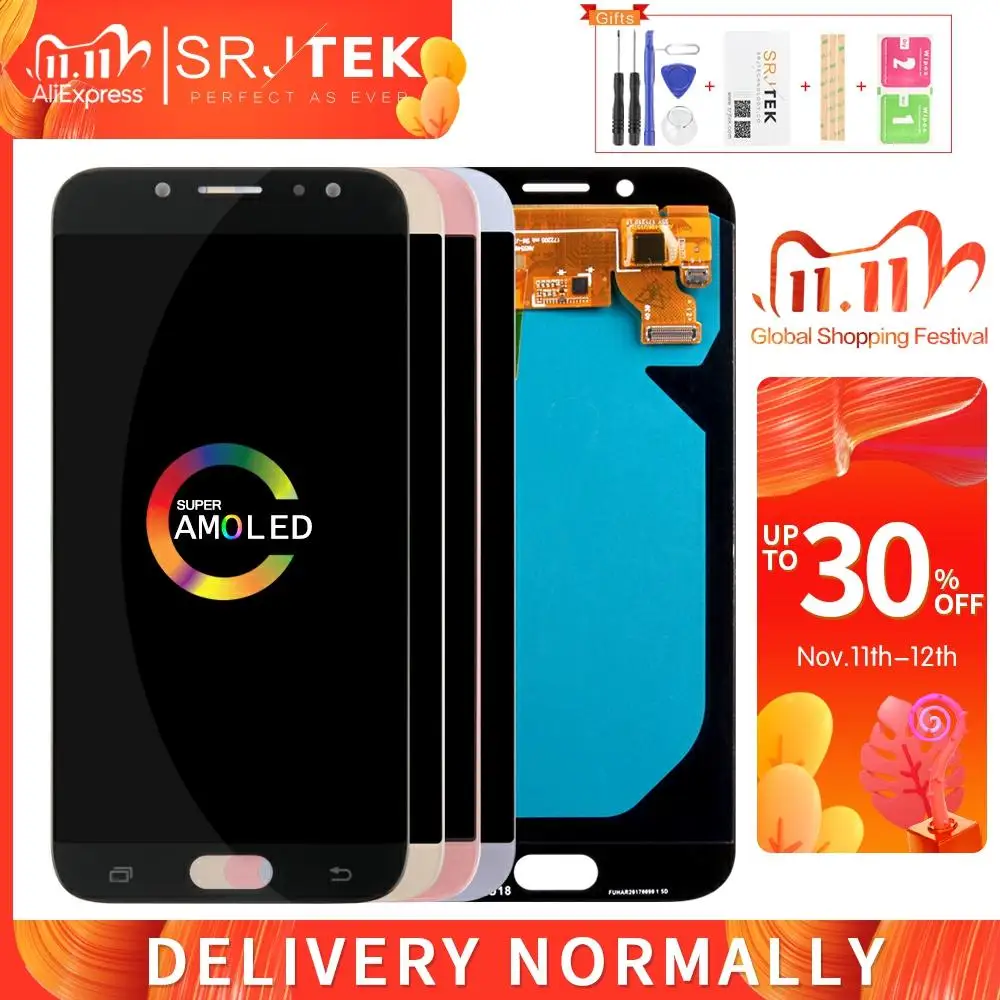 AMOLED/IPS для SAMSUNG Galaxy J730 LCD J7 Pro дисплей PRO сенсорный дигитайзер Датчик рамка ЖК 2017 J730F