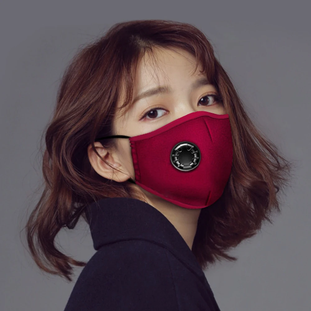 Респиратор многоразовая маска для лица против пыли PM2.5 дыхательный фильтр с активированным углем дышащий открытый хлопок анти дымка унисекс
