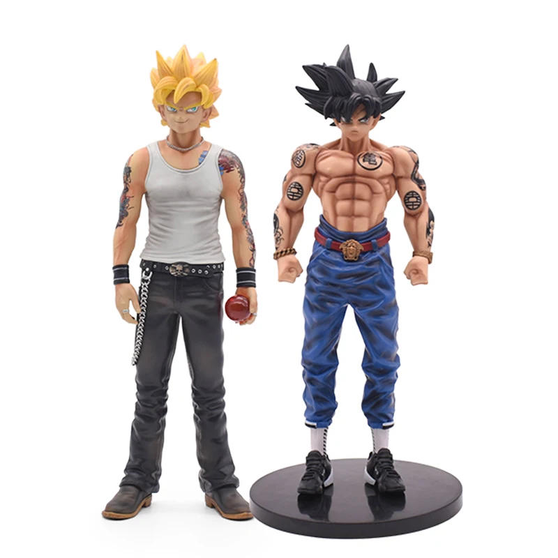 

Dragon Ball Z Son Goku Tattoos Yellow Hair Action Figure PVC Toys Collection Figures Christmas Gift 12'' 30CM