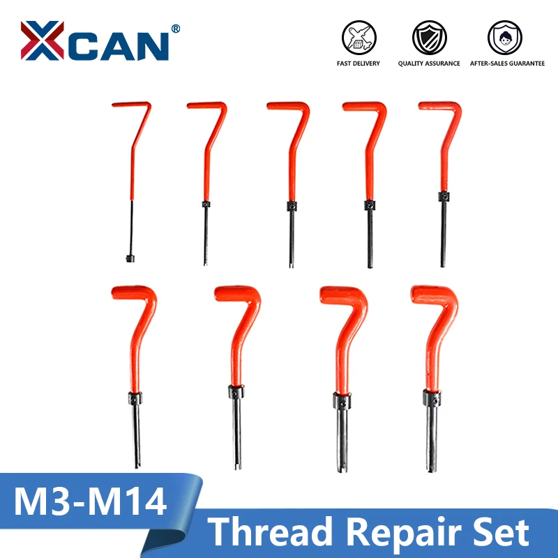 Набор для ремонта резьбы XCAN Metric M3/M4/M5/M6/M7/M8/M10/M12/M14 восстановления поврежденных