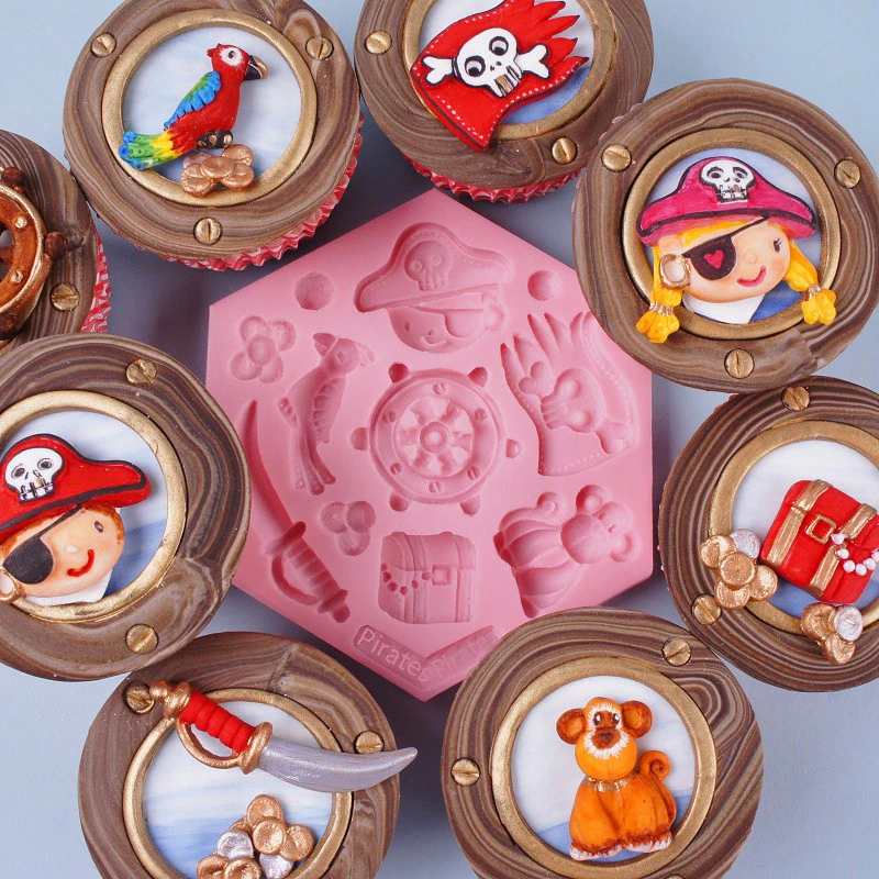 HEARTMOVE New Cartoon ONE PIECE Silicone Fondant Mold DIY Candy Chocolate Mould Baby Party Cupcake Cake Decorating Tool 9901